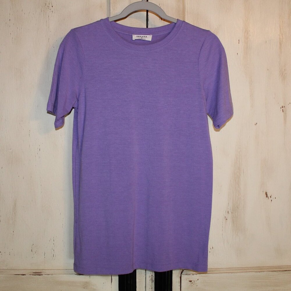 Zenana‎ purple short-sleeve crewneck t-shirt S